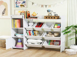 Toy Storage Unit with 8 Removable Bins, Storage Shelves, Cabinet, White T3398P421972