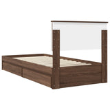 Storage Bed with Drawer Brown Oak 100 x 200 cm Engineered Wood 3408493