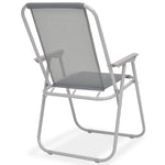 8 Piece Outdoor Dining Set Steel and Textilene Grey 43786