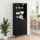 Highboard Black Oak 69.5 x 34 x 180 cm Engineered Wood 3416167