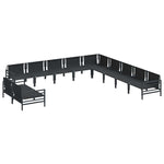 Garden Sofa Set with Cushion Anthracite Steel 3379006