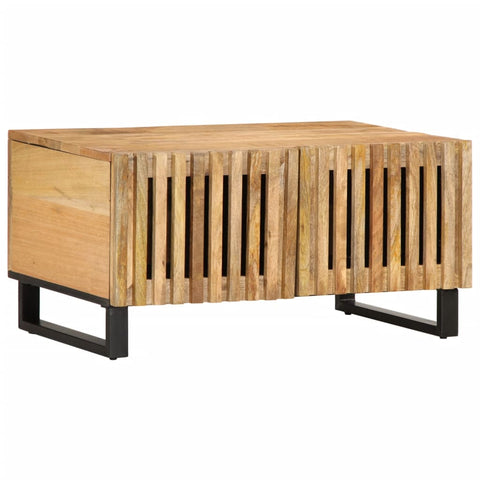 ZNTS Coffee Table 80x51x40 cm Solid Wood Rough Mango 377461