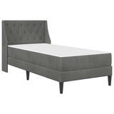 Bed Frame with Mattress Dark Grey 90 x 190 cm Velvet 3415239