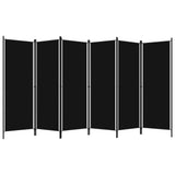 320730 6-Panel Room Divider Black 300x180 cm