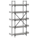 Bookcase 5-Tier Grey Sonoma 100x33x180.5 cm Engineered Wood 837700