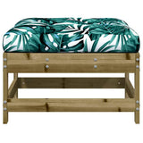 Garden Footstool with Cushion Impregnated Wood Pine 825561