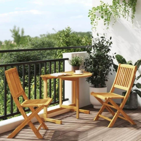 ZNTS 3 Piece Folding Garden Dining Set Solid Wood Acacia 3206332