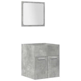 4 Piece Bathroom Furniture Set Concrete Grey Engineered Wood 3324898