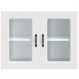Kitchen Wall Cabinet with Glass Door Kalmar White Engineered Wood 853607