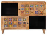 Sideboard with Storage Natural 80 x 33 x 75 cm Solid Mango Wood 4018287