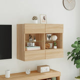 TV Wall Cabinet with LED Lights Sonoma Oak 78.5x30x60.5 cm 837101