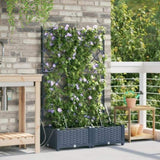 Garden Planter 2 pcs Grey 80 x 40 x 126 cm Plastic 42002873