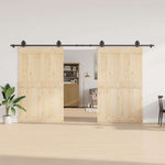 Sliding Door Hardware Kit 400 cm Steel Black 3295800
