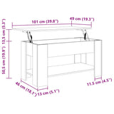Coffee Table Concrete Grey 101x49x52 cm Engineered Wood 809705