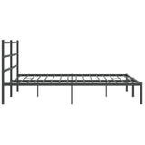 Metal Bed Frame without Mattress with Headboard Black 183x213cm 355370