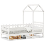 Day Bed with Roof without Mattress White 80x200 cm Solid Wood 3282313
