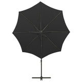 Cantilever Garden Parasol with Pole and LED Lights Black 300 cm 312340
