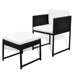 9 Piece Outdoor Dining Set with Cushions Poly Rattan Black 42762