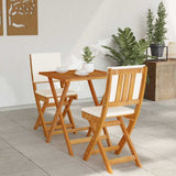 Bistro Set with Cushion 3 pcs Oil Natural Solid Acacia Wood 4105510