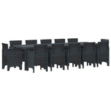 Garden Dining Set with Cushion 13 pcs Anthracite Plastic 3378615