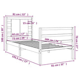 Bed Frame without Mattress White 75x190 cm Small Single Solid Wood Pine 3104244