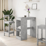 ZNTS Bar Table with Racks Concrete Grey 90x47.5x103.5 cm Engineered Wood 854340