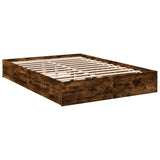 Bed Frame with Drawers without Mattress Smoked Oak 150x200 cm King Size 3280654