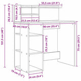 Desk with Shelf Sonoma Oak 90 x 48 x 101.5 cm Engineered Wood 869524