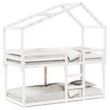 Bunk Bed without Mattress White 90x190 cm Single Solid Wood Pine 3282048