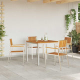 Garden Chair 4 pcs Solid Acacia Wood and Stainless Steel 42006202