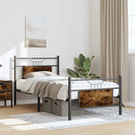 Bed Frame without Mattress Smoked Oak 90x200 cm Engineered Wood 4106754