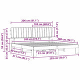 Bed Frame with Upholstered Headboard Light Grey 200 x 200 cm 3398098