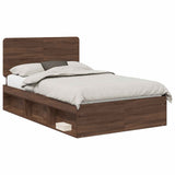 Bed Frame with Headboard Brown Oak 120 x 190 cm Solid Pine Wood 3412521