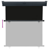 Balcony Side Awning Black Steel, aluminium, 100% polyester fabric 48430