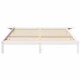Bed Frame White 180 x 200 cm Solid Pine Wood 873179