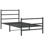 Metal Bed Frame without Mattress with Footboard Black 100x190cm 355377