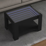 Coffee Table with LED Black 73x53x45 cm Engineered Wood 847547