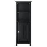 Bathroom Cabinet BERG Black 40x34x110 cm Solid Wood Pine 358545