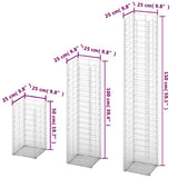 3 Piece Gabion Set Galvanised Wire 141048