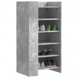 Shoe Cabinet Concrete Grey 52x37.5x100 cm Engineered Wood 848447