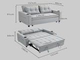 Two-Seater Pull-Out Sofa Bed - Light Grey T3398P344482