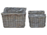 Planter Basket with Storage 3 pcs Grey 42020965