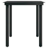 Garden Dining Set Black Powder-coated steel, plastic, glass 3099265