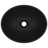 146931 Luxury Basin Oval-shaped Matt Black 40x33 cm Ceramic