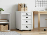 Rolling Cabinet with Drawers CORONA White 42040542