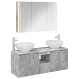 Bathroom Cabinet Set 4 pcs Concrete Grey Engineered Wood 3406506