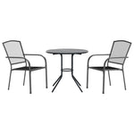 Stackable Garden Chair Set 3 pcs Anthracite Powder-coated Steel 3283756