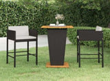 Garden Bar Set Black PE rattan Standard Durable Garden Bar Set 3095395