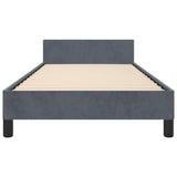 Bed Frame without Mattress Dark Grey Twin Velvet 347598