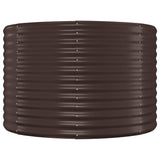 Garden Raised Bed Galvanised Steel 100x100x68 cm Brown 319055